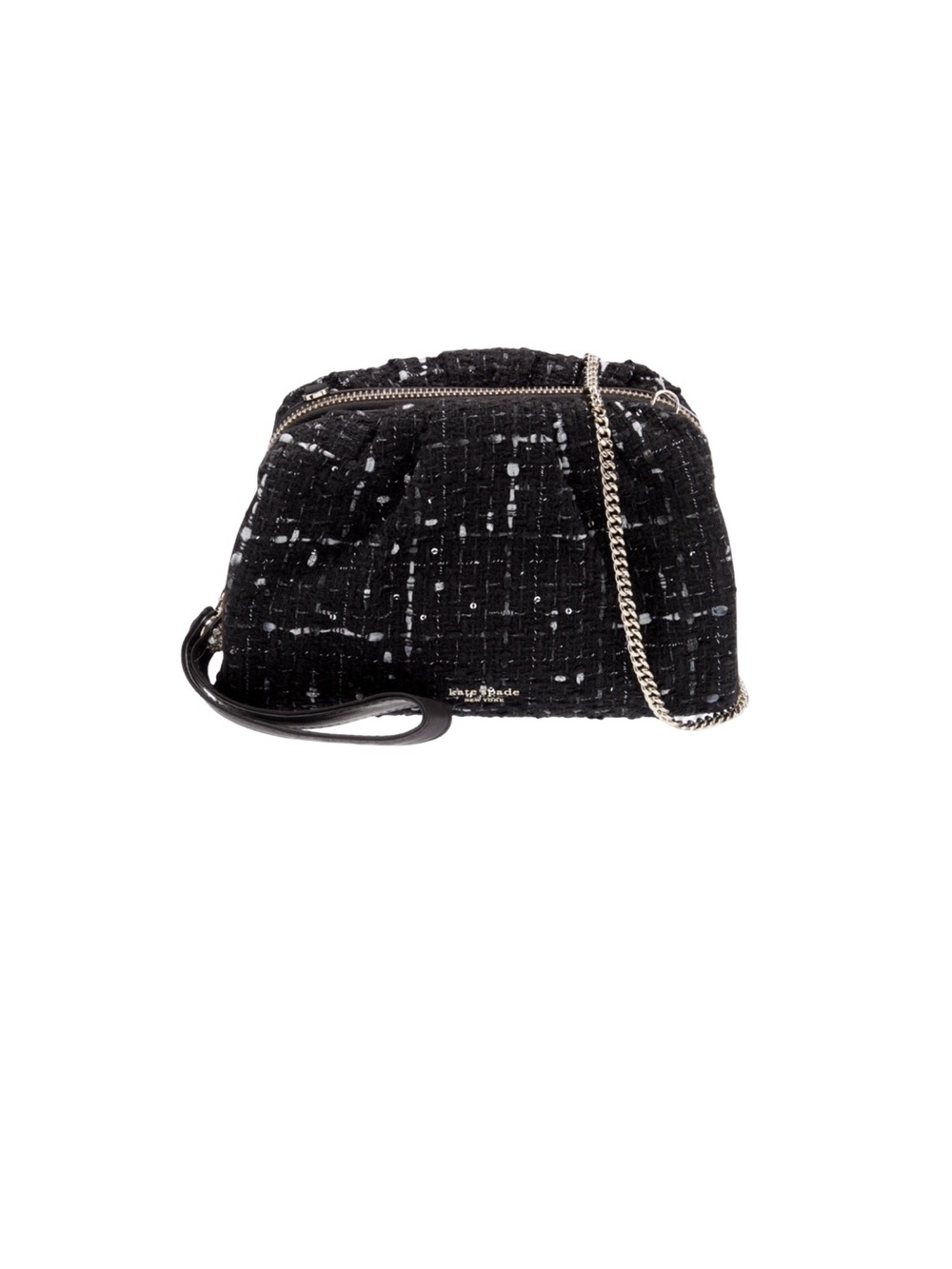 New Kate Spade Wool Shoulder Bag Wristlet with Leather Handle